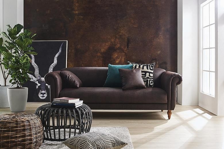 A Baker two-seater sofa ($3,099, above) from Harvey Norman's Millenia Walk flagship store.
