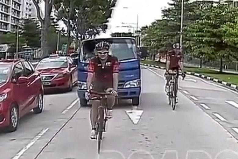 The altercation with one of a pair of cyclists was caught on a dashcam video, which has since had over 2.9 million views. Mr Teo Seng Tiong, the lorry driver who was involved in an altercation with a cyclist last week. says he is glad people are talk