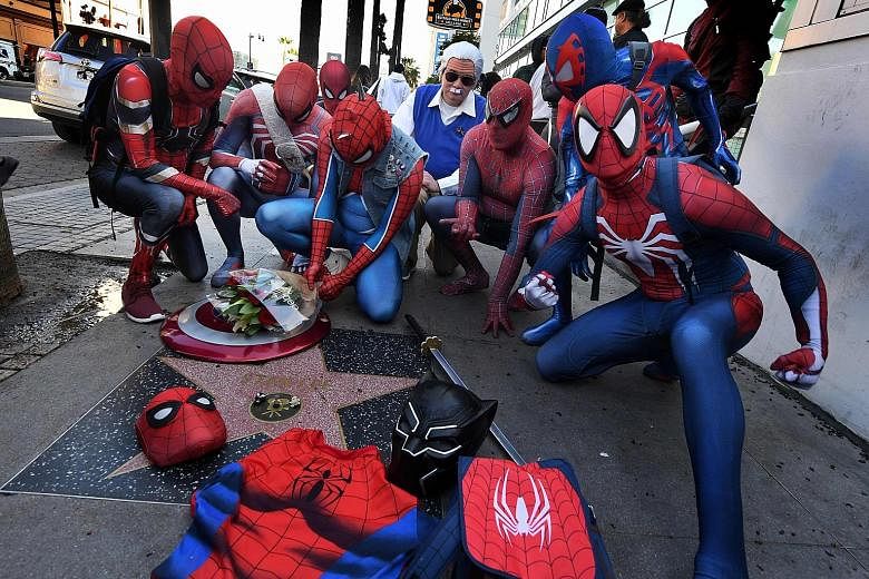 Fans of Marvel comic book legend Stan Lee gathering at his Hollywood Walk of Fame Star in Hollywood, California, on his birthday last Friday. The comic book writer and publisher, whose 70-year career began in the 1940s, died last month at the age of 