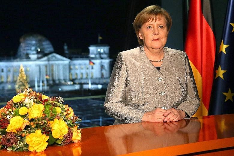 German Chancellor Angela Merkel, in her New Year address to the nation, said Germany must assume greater responsibilities at a time when multilateralism is coming under intense pressure.