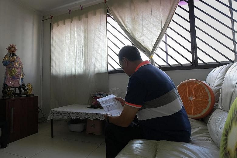 Mr Tang Lum Sui, a part-time security guard, lives alone in his Jalan Bahagia five-room flat. The 68-year-old widower had petitioned his MP several times to have the scheme - rolled out in 2009 - extended to home owners like him.