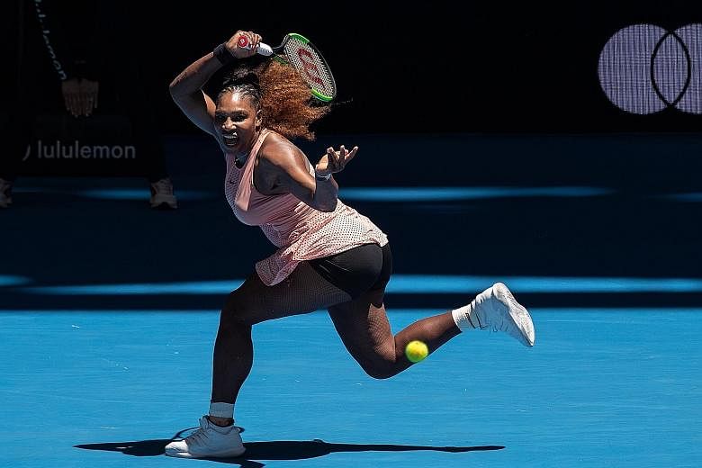 Serena Williams overcame rust and ankle problems to beat Maria Sakkari 7-6 (7-3), 6-2 in the women's singles match of the United States v Greece Hopman Cup tie in Perth, Australia, yesterday. In her first competitive match since losing the US Open fi