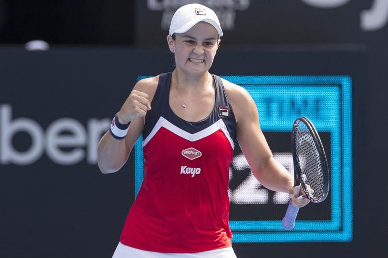 Ashleigh Barty ruined world No. 1 Simona Halep's preparations for the Australian Open with a 6-4, 6-4 win at the Sydney International yesterday.