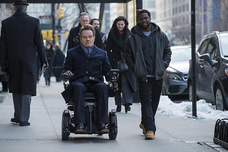 Kevin Hart is an ex-convict who becomes the live-in caregiver of a wealthy quadriplegic played by Bryan Cranston in The Upside.