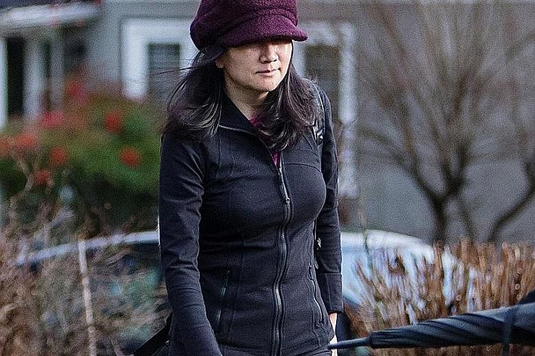 Huawei chief financial officer Meng Wanzhou leaving her home while out on bail in Vancouver last week.