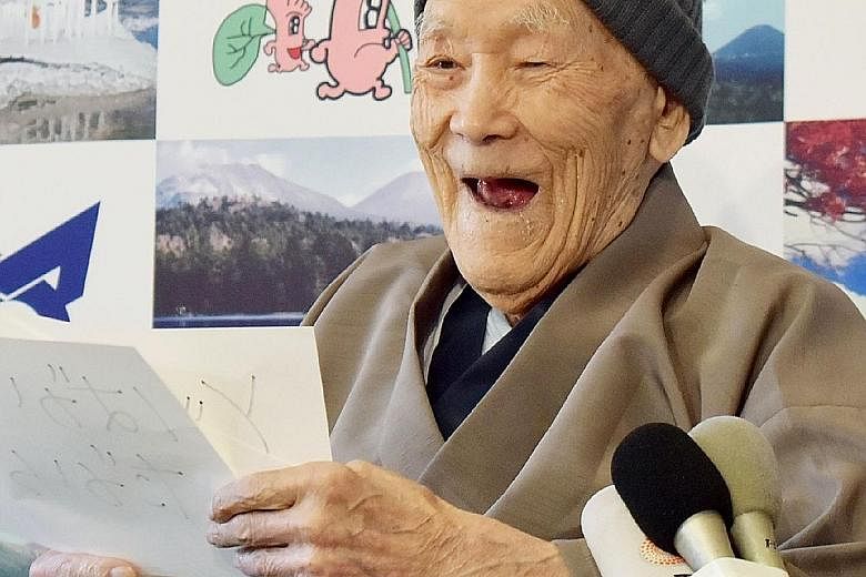 Mr Masazo Nonaka, 113, was born months before Albert Einstein published his special theory of relativity.