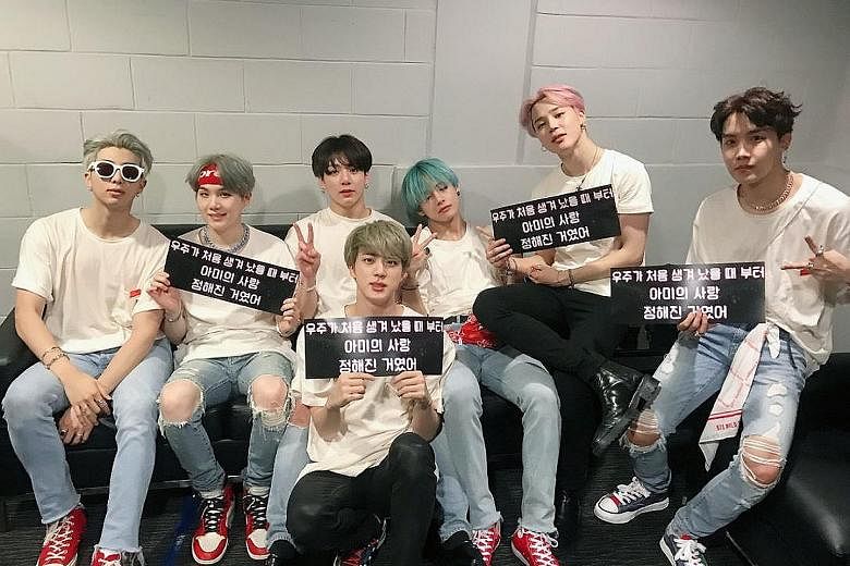 BTS THANK SINGAPORE FANS: South Korean boyband BTS charmed tens of thousands of fans at their sold-out show at the National Stadium last Saturday. The K-pop septet - known to be very active on social media - saved one last shoutout to fans. Their off