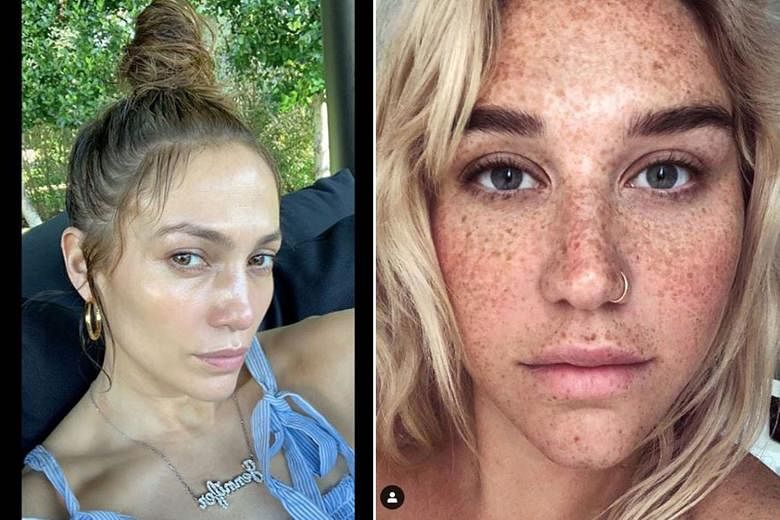 NO MAKE-UP DAY: Jennifer Lopez (right) can still turn plenty of heads, even without any make-up on her face. Indeed, her cosmetic-free selfie - taken during a winter holiday in Miami - has drawn 2.3 million likes after the 49-year-old singer-actress 