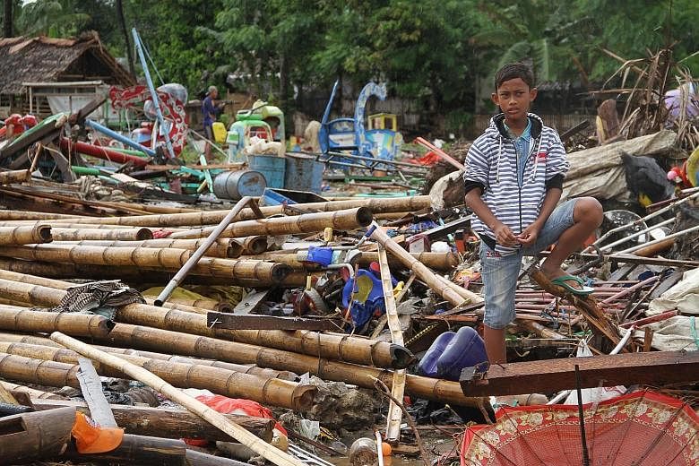 The scene in Tanjung Lesung, Banten province, in the aftermath of the Dec 22 tsunami that hit the west coast of Java. In his call to involve the local communities, geologist Roger Scoon says they "are more organised and technically skilled than we en