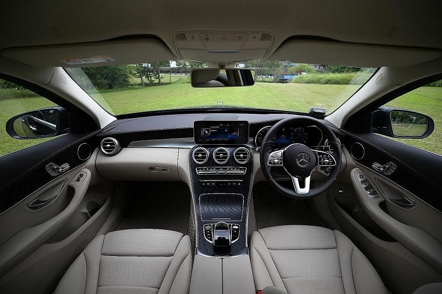 The Mercedes C180 is equipped with a 1.6-litre turbo producing 156hp and 250Nm of torque and a nine-speed transmission. The facelifted C180 comes with a 12.3-inch digital instrument display, a 10.25-inch infotainment screen with Apple CarPlay and And