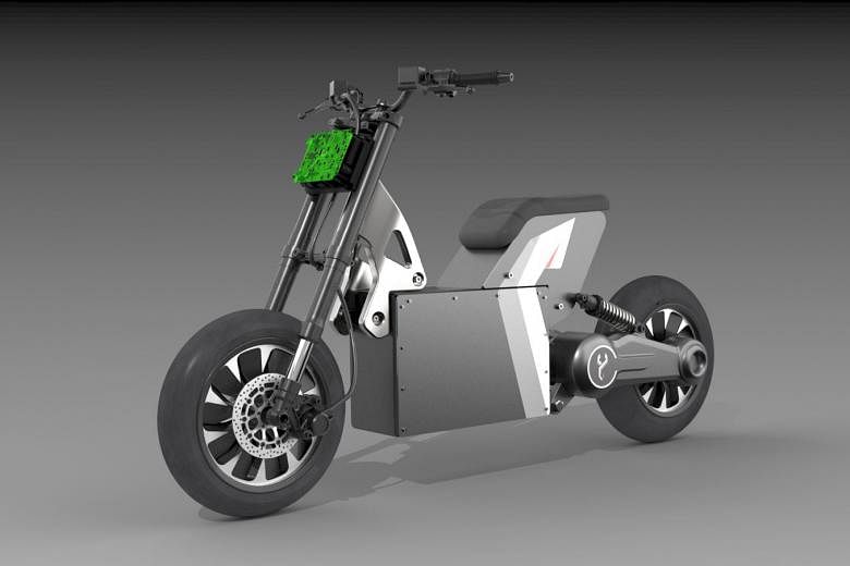 The chassis concept for Eurosports Technologies’ EST-X battery-powered two-wheelers. 