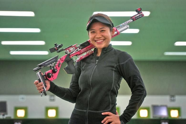 National shooter Martina Lindsay Veloso, 19, first made waves in 2014 as the youngest winner of a World Cup leg at age 14. Last year, she won two of Singapore's five golds at the Commonwealth Games.