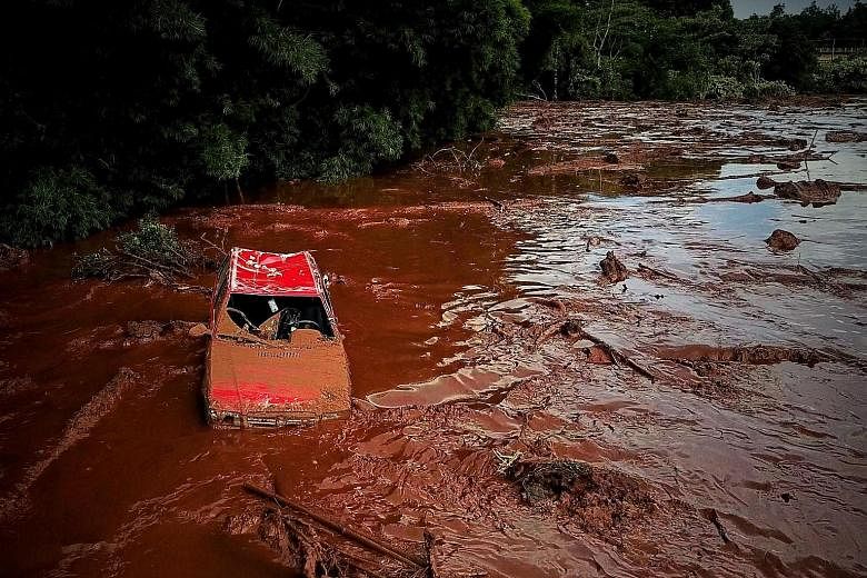 Damage caused by the bursting of the dam. Iron ore prices could rise in the wake of the disaster, due to less supply in the short term.
