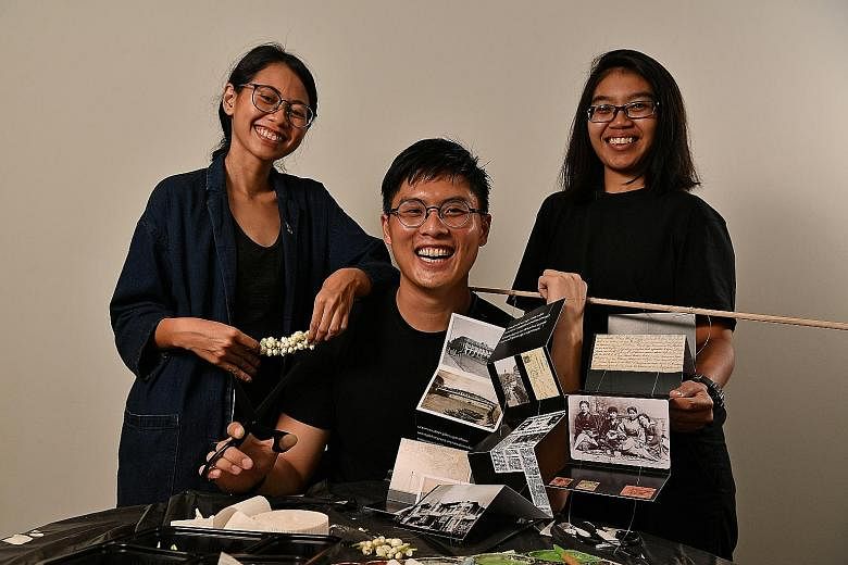 Asian Civilisations Museum director Kennie Ting's (above) book, 1819: A Living Legacy, takes a look back at Singapore's history over the past 200 years. Ms Izyanti Asaari (far left) and Ms Iffah Dahiyah (left) from Fellow design studio and Mr Bryan A
