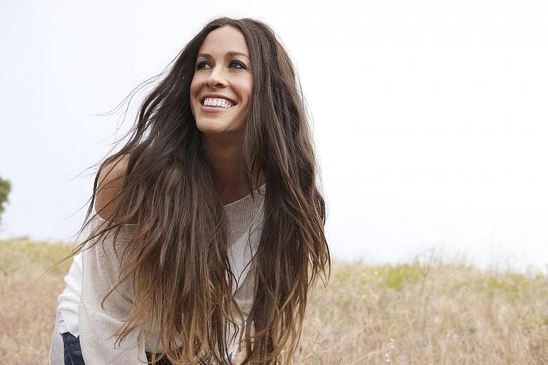 The Jagged Little Pill musical (left) is based on a Grammy-winning album by Alanis Morissette (above).