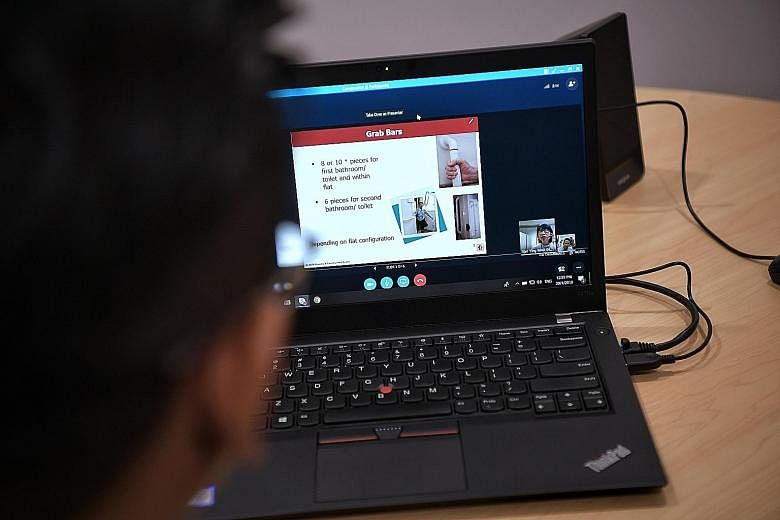 Video conferencing is offered at two social service offices in Geylang Serai and Bedok as part of a pilot. Users can speak to officers at the HDB, SG Enable or the Special Needs Trust Company.