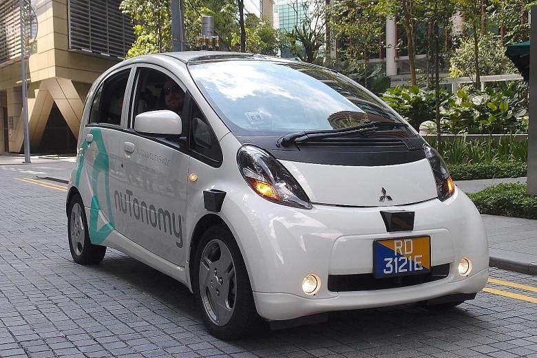 A self-driving car by start-up nuTonomy. Enterprise Singapore said yesterday that Technical Reference 68, a set of guidelines covering areas such as vehicle behaviour and safety as well as cyber security, is intended for fully autonomous vehicles tha