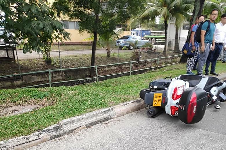 Mr Lim Ruiliang was riding his motorcycle last Monday when he was hit by a private bus near 59 Gul Road. His family is appealing for eye-witnesses and also wants the bus firm to explain the accident. 
