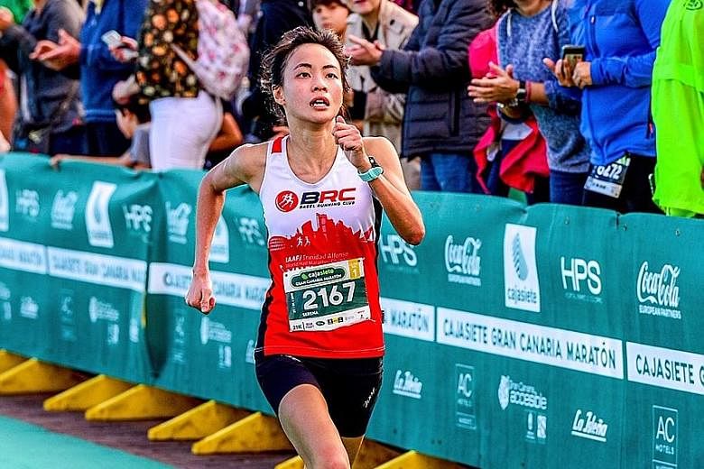 Serena Teoh clocked 1hr 22min 7sec at the Gran Canaria Half Marathon in Spain, breaking Mok Ying Rong's 2016 mark of 1:23:14.