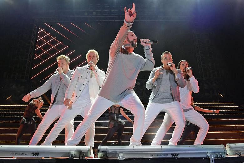 Backstreet Boys' (from far left) Nick Carter, Brian Littrell, AJ McLean, Howie Dorough and Kevin Richardson performed at the National Stadium in October 2017.