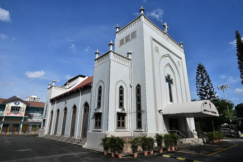 Above: Christ Church has been a landmark at the junction of Keng Lee and Dorset roads since it was built in 1941. Left: Vicar Steven Asirvatham said the community made sacrifices to make sure the church was built.