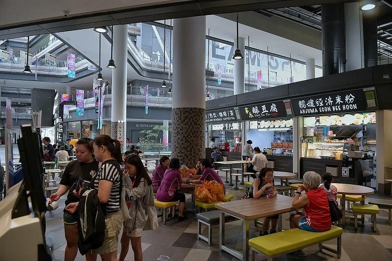One of the seven new social enterprise hawker centres is at Our Tampines Hub. Senior Minister of State for the Environment and Water Resources Amy Khor said yesterday in Parliament that the $750 to $3,700 monthly rents at such hawker centres are comp