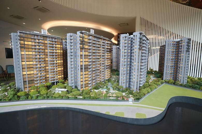 A show-flat of The Florence Residences, a 99-year leasehold condominium developed by Logan Property (Singapore). Between 400 and 500 units are expected to be released on March 2. The 1,410-unit project in Hougang Avenue 2 comprises nine 18-storey towers 