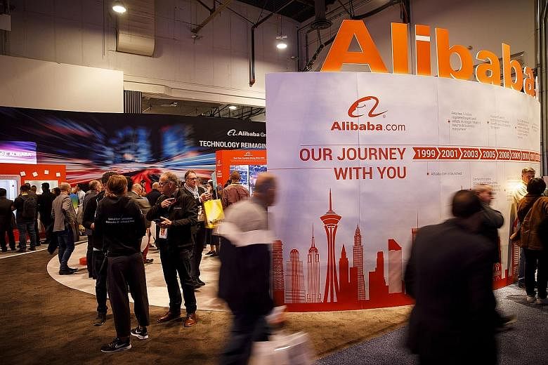The Alibaba booth at an electronics show last month. Vice-chairman Joseph Tsai said the company's growth will continue to outpace the Chinese economy as digital commerce expands faster than the traditional retail business.