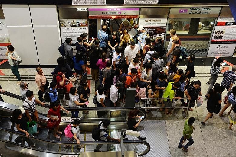 A mobile phone started smoking in a train heading towards Dhoby Ghaut MRT station on the North-East Line yesterday, resulting in the evacuation of the train.