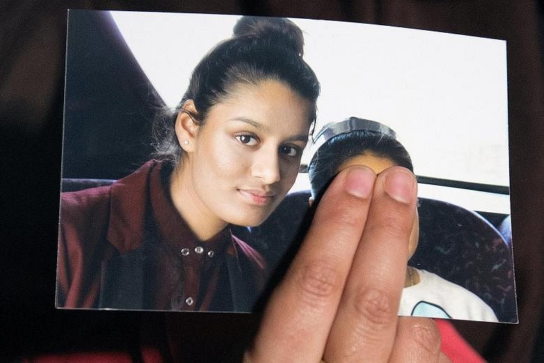 A file photo of Shamima Begum taken at the Gatwick Airport in 2015 when she was 15. She flew to Turkey from the airport with two classmates and boarded a bus to the Syrian border. She was recently found by a British reporter in a refugee camp in Syri