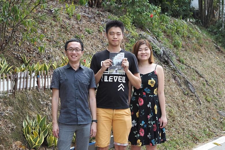 (From left) Editors Ng Kok Hoe, 39, Lim Jingzhou, 22, and Sammie Ng, 21, whose book chronicles the lives of Dakota Crescent residents after their move. Mr Lim, Ms Ng and fellow editor Rocky Howe, 24, are members of the Cassia Resettlement Team, a vol