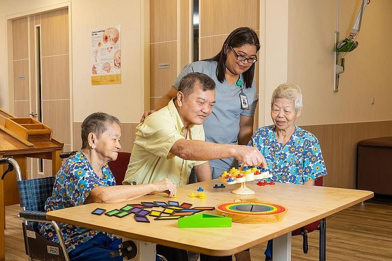Orange Valley Nursing Homes' daycare programme for seniors at its Balestier centre is aimed at providing respite for caregivers and enabling the elderly to be more active socially.