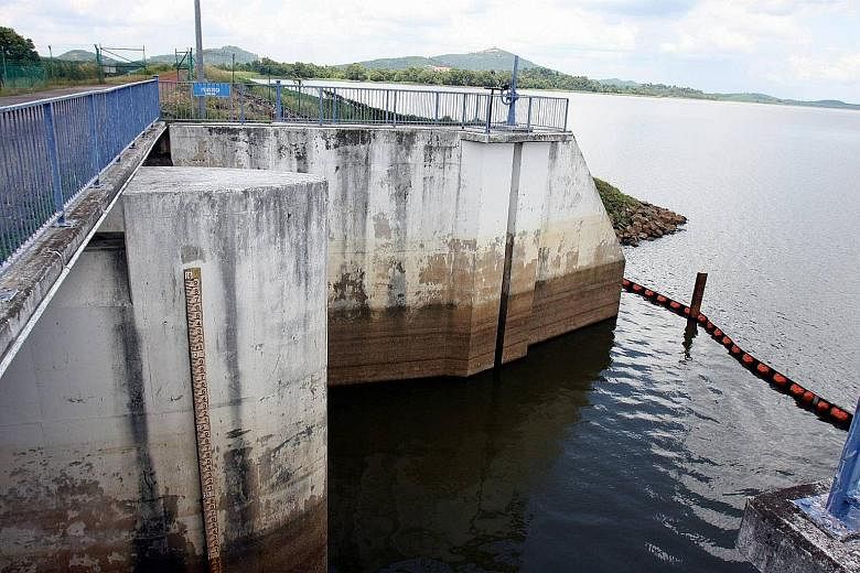 A dam in Johor. Johor Menteri Besar Osman Sapian's comments about self-sufficiency in treated water come a day after Prime Minister Mahathir Mohamad urged Johoreans to speak up on the "morally wrong" water deal between Malaysia and Singapore.