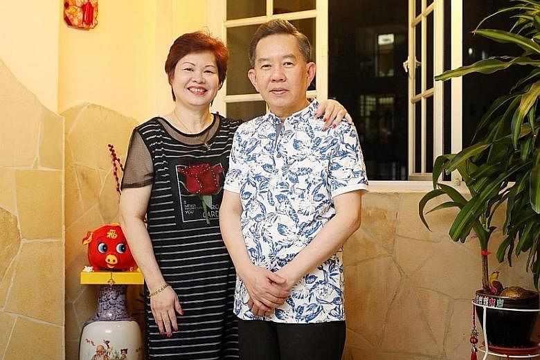 Madam Linda Ng, 55, and her husband Andrew Sim, 62, welcome more options for independent living for seniors. She had to stop work after a 2007 car accident left her with limited mobility in her neck and back.