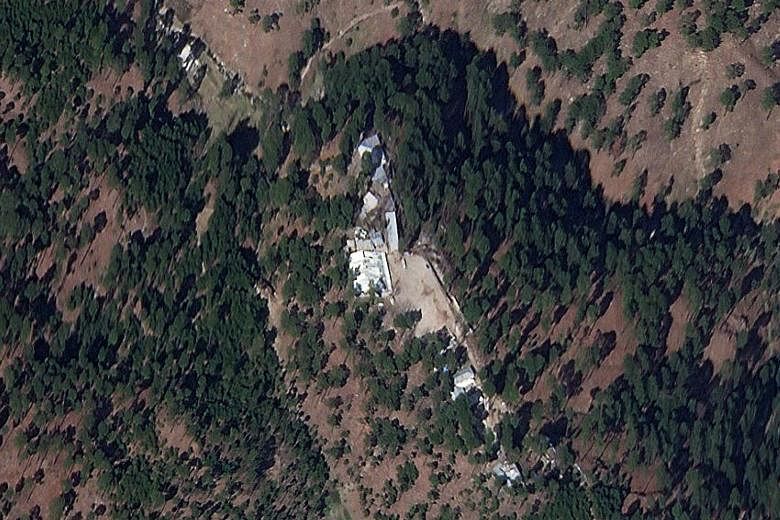 A cropped version of a satellite image showing a close-up of the intact religious school in Pakistan that India said it had bombed last week.