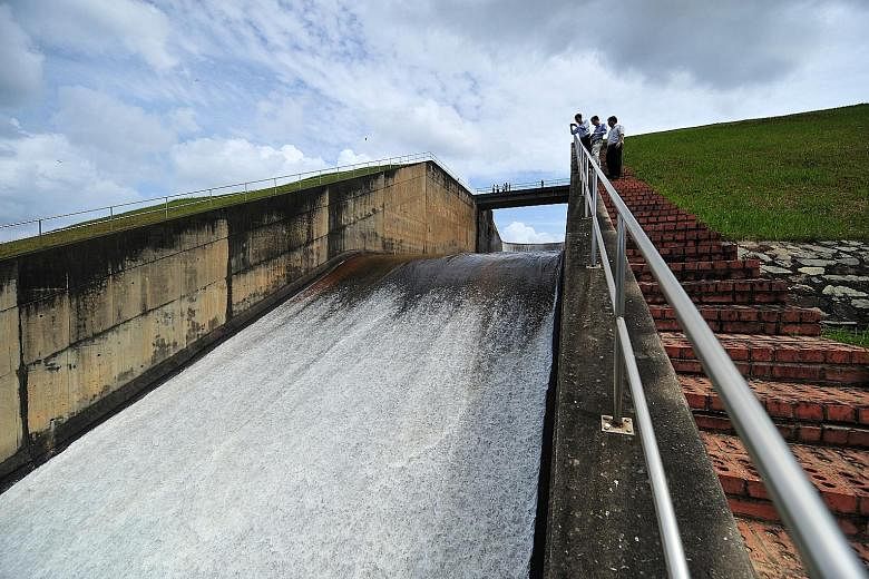 The Linggiu Reservoir in Johor. Under the 1962 Water Agreement between Malaysia and Singapore, the Republic is entitled to draw up to 250 million gallons a day of raw water from the Johor River, at three sen per 1,000 gallons. The agreement expires i