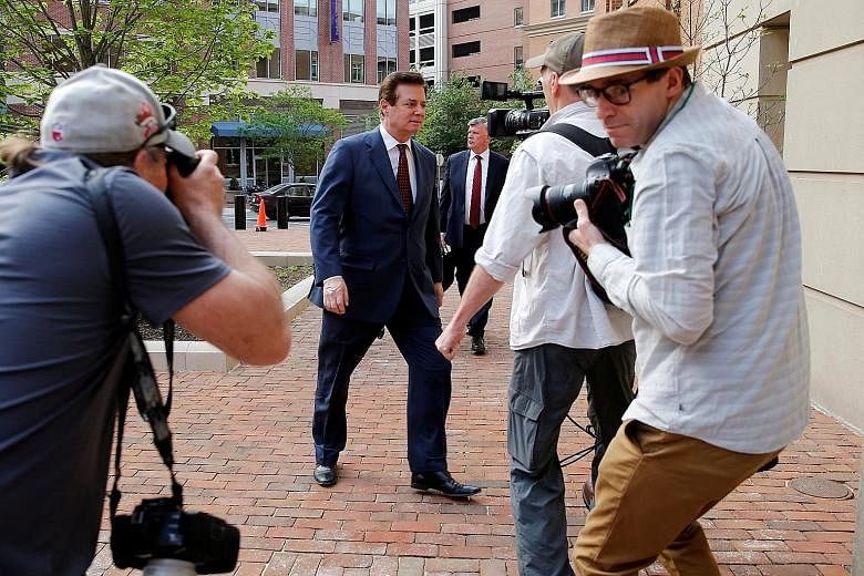 President Donald Trump's former campaign chairman Paul Manafort arriving at a US District Court in Virginia in May last year. The charges against the 69-year-old involved work he did for 10 years on behalf of Moscow-allied politicians in Ukraine, and