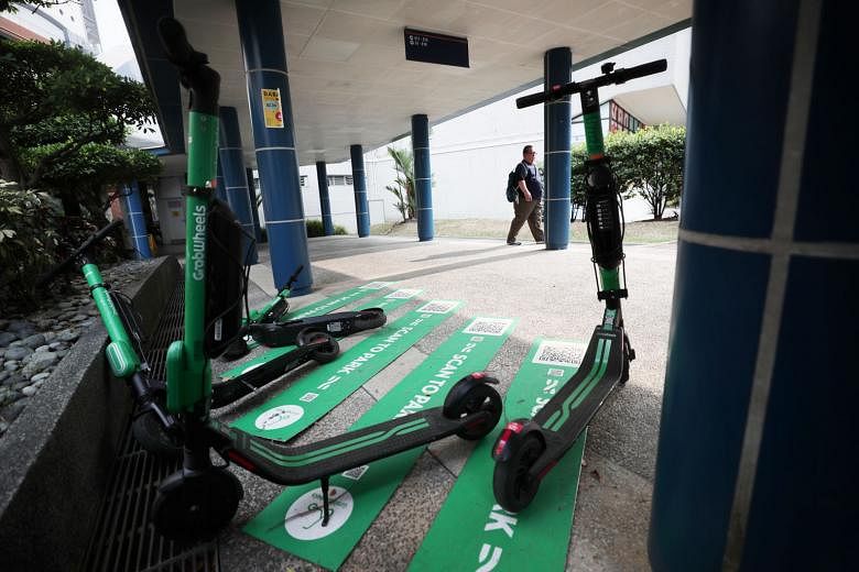 The GrabWheels trial - launched last December at the National University of Singapore's Kent Ridge campus - is for the university and Grab to study the feasibility of using an e-scooter sharing service as an alternative way of getting around the camp