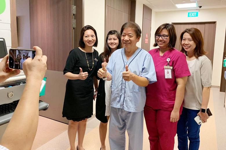 One of several photos that accompanied Transport Minister Khaw Boon Wan's post yesterday about his hospital discharge.