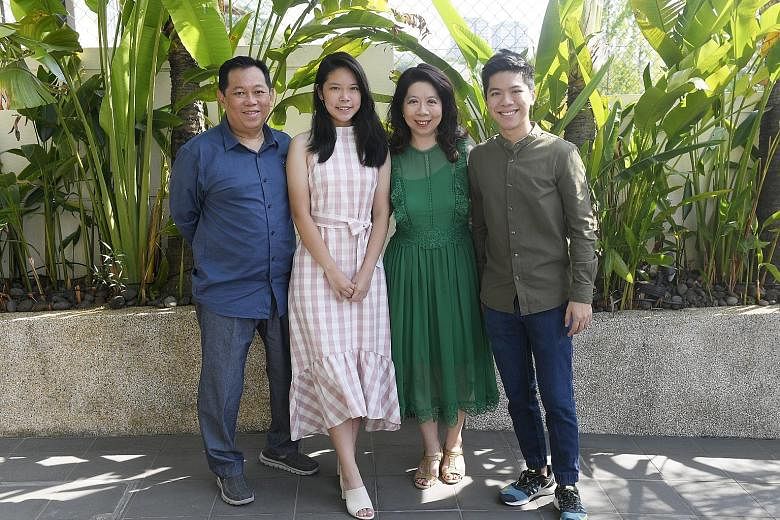 Natixis Investment Managers executive managing director and head of wholesale fund distribution for Asia-Pacific Madeline Ho with her husband, Mr Tan Wei Kuan, and their two children, Brian and Chloe.
