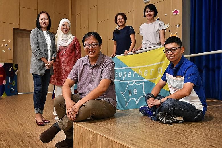 From left: Ms Lilian Kuan, Ms Fara Zainal, Mr Mark Lim, Ms Mary Heng, Ms Sun Meilan and Mr Kenneth Mah were the panellists at a workshop held at the Rainbow Centre yesterday that covered the topic of helping parents to be effective advocates for thei