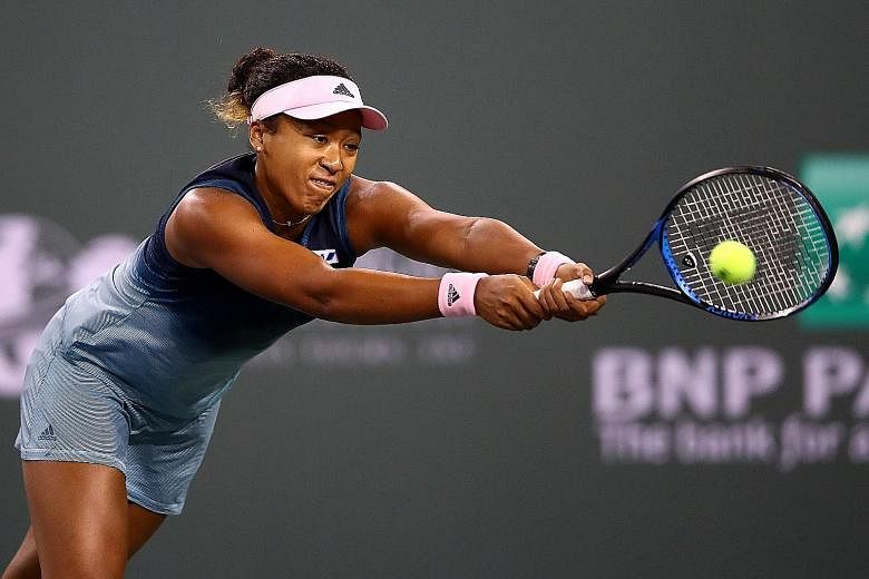 Naomi Osaka marched through the opening set in 38 minutes against Kristina Mladenovic on Saturday but struggled in the second set before getting a grip and wrapped up the match in one hour and 21 minutes. .