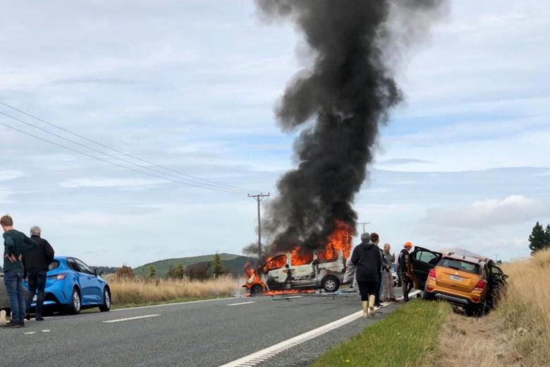 Singaporeans hurt in New Zealand road accident; van catches fire in