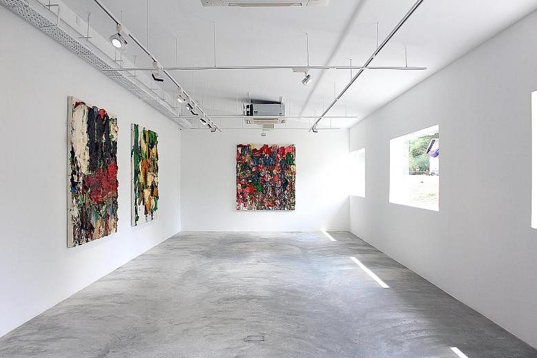 The gallery (above), which used to be at Gillman Barracks, opened with a new show, What You See Is What You See (right), which includes the works of a Singaporean artist and Asian and American artists.
