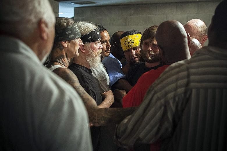 The Work documents a four-day retreat in the Folsom State Prison in California, where inmates cross racial lines that split the prison population into gangs to get therapy.