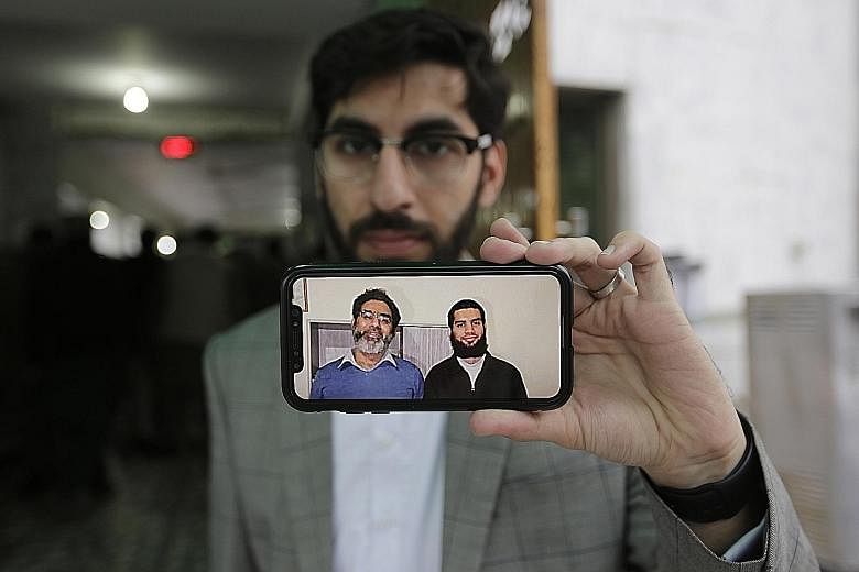 Above: Armed with just a credit card machine, Mr Abdul Aziz charged at the gunman. Mr Aziz survived the attack, while the gunman fled and was later caught. Mr Naeem Rashid and his son Talha were killed in the mosque shootings last Friday. Mr Naeem, w