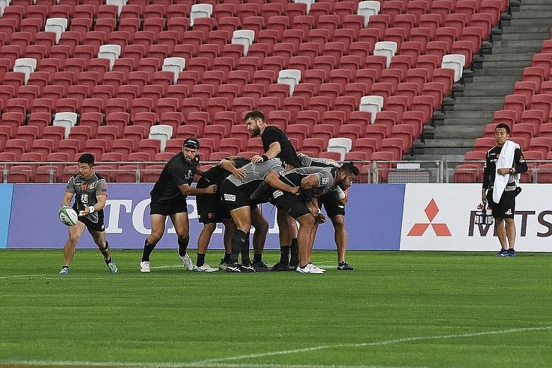 The Sunwolves, at their Captain's Run yesterday, have won just seven times in 51 matches.