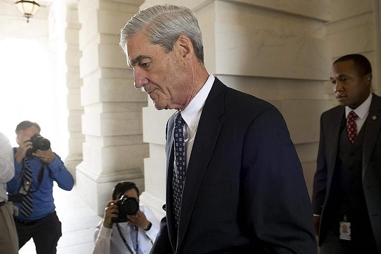 Mr Robert Mueller making his departure following a meeting with members of the Senate Judiciary Committee on June 21, 2017. He has delivered his report almost two years after his investigation began.