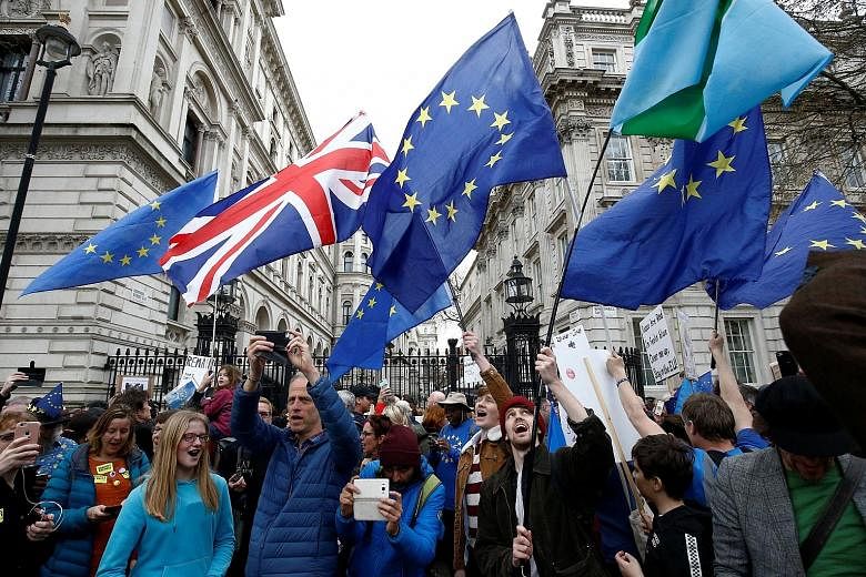 The People's Vote march in central London on Saturday, in which EU supporters called for the government to give Britons a vote on the final Brexit deal.
