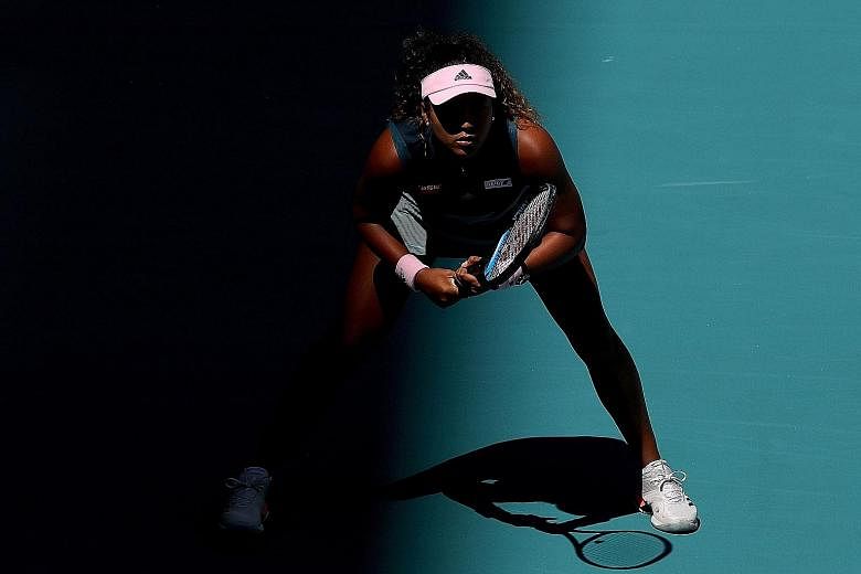 After her defeat by Hsieh Su-wei in Miami on Saturday, Naomi Osaka may lose her No. 1 ranking, with Romania's Simona Halep and Czech Petra Kvitova closing in on her.
